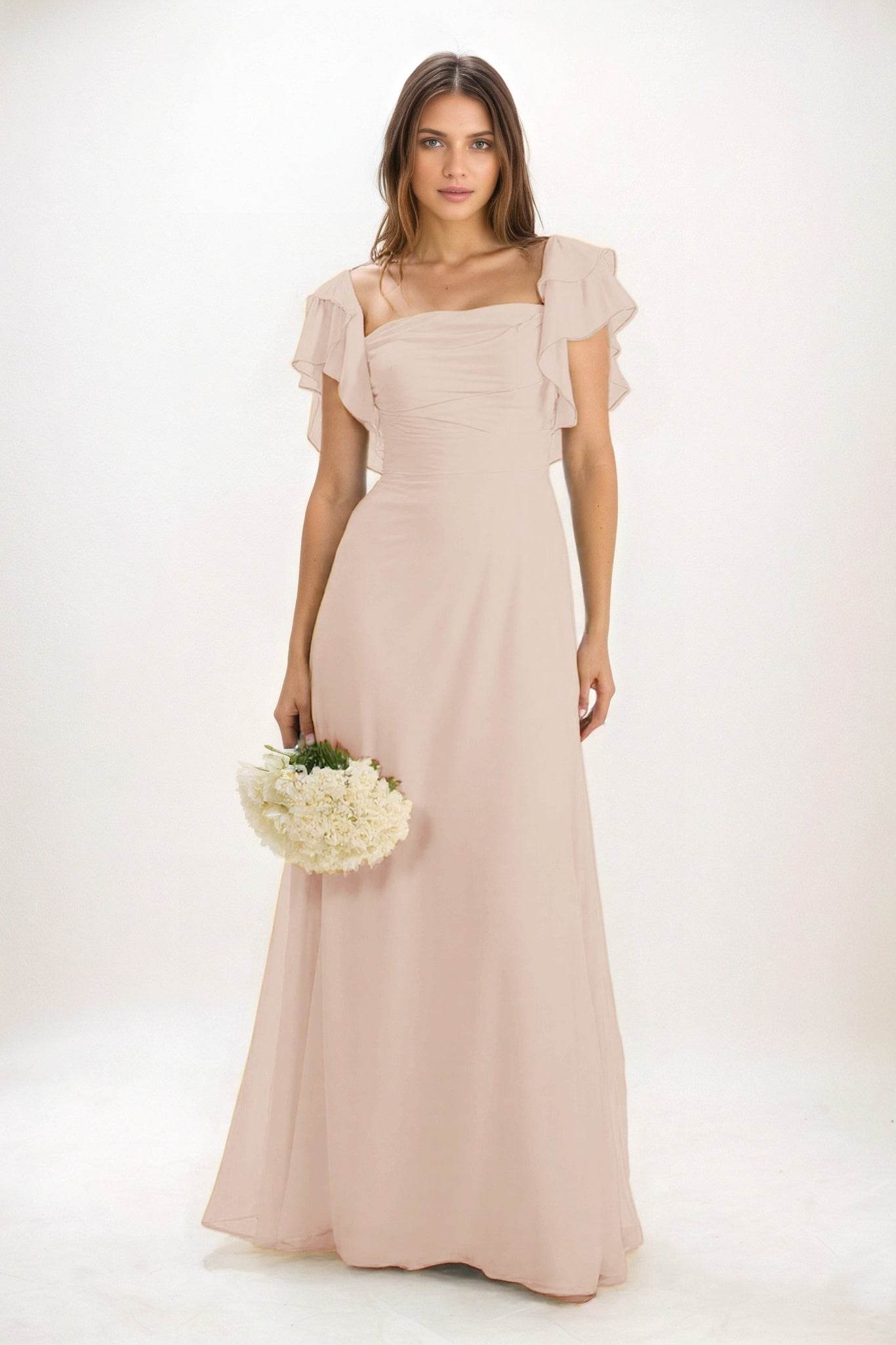 A-Line Maxi Chiffon Bridesmaid Dress CB0856 - COCOMELODY