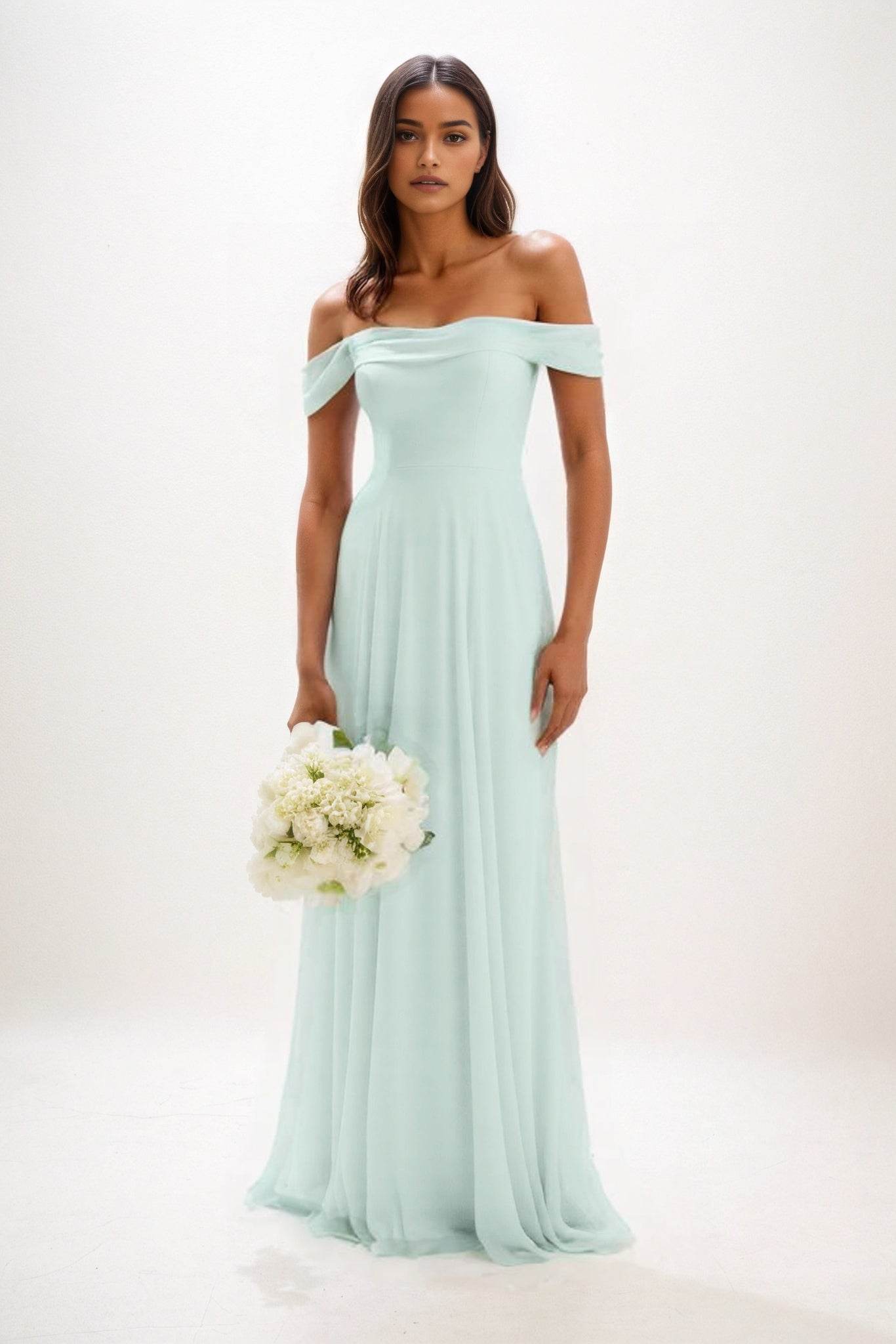 A-Line Maxi Chiffon Bridesmaid Dress CB0857 - COCOMELODY