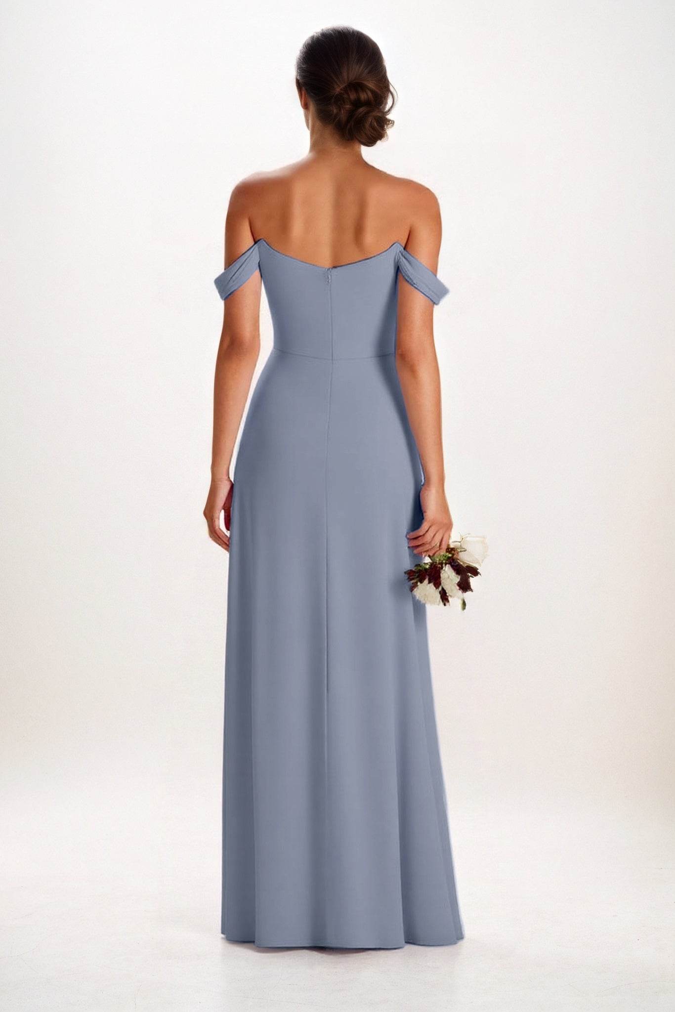 A-Line Maxi Chiffon Bridesmaid Dress CB0857 - COCOMELODY