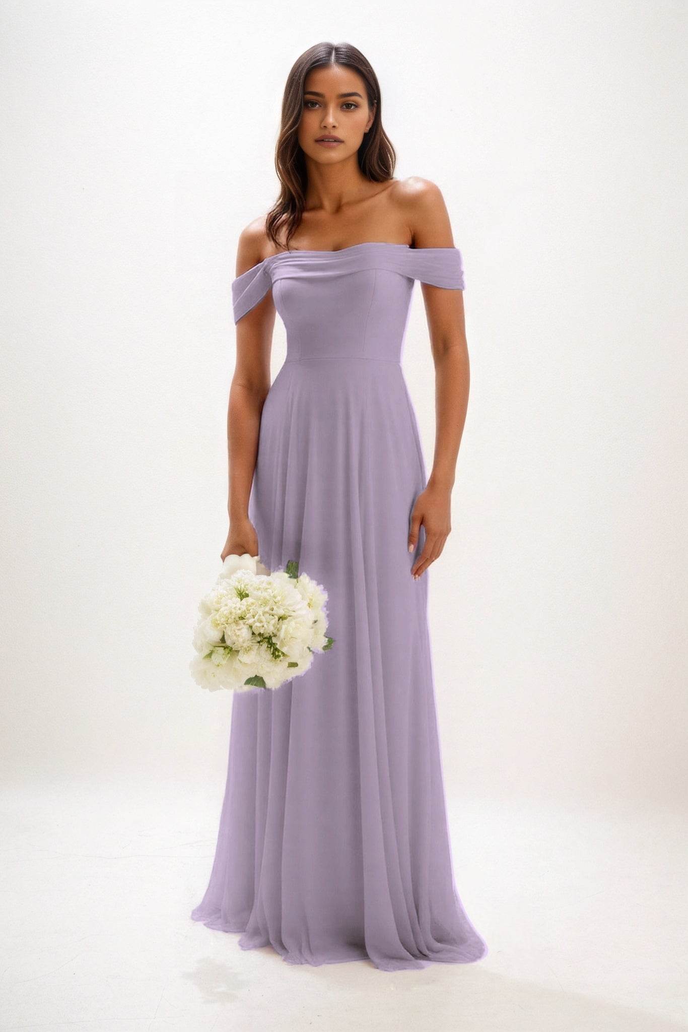 A-Line Maxi Chiffon Bridesmaid Dress CB0857 - COCOMELODY