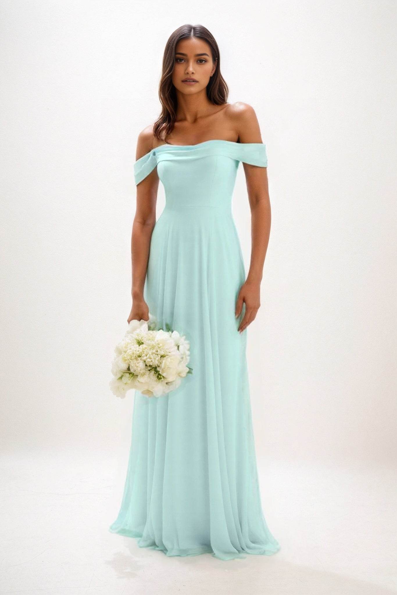 A-Line Maxi Chiffon Bridesmaid Dress CB0857 - COCOMELODY