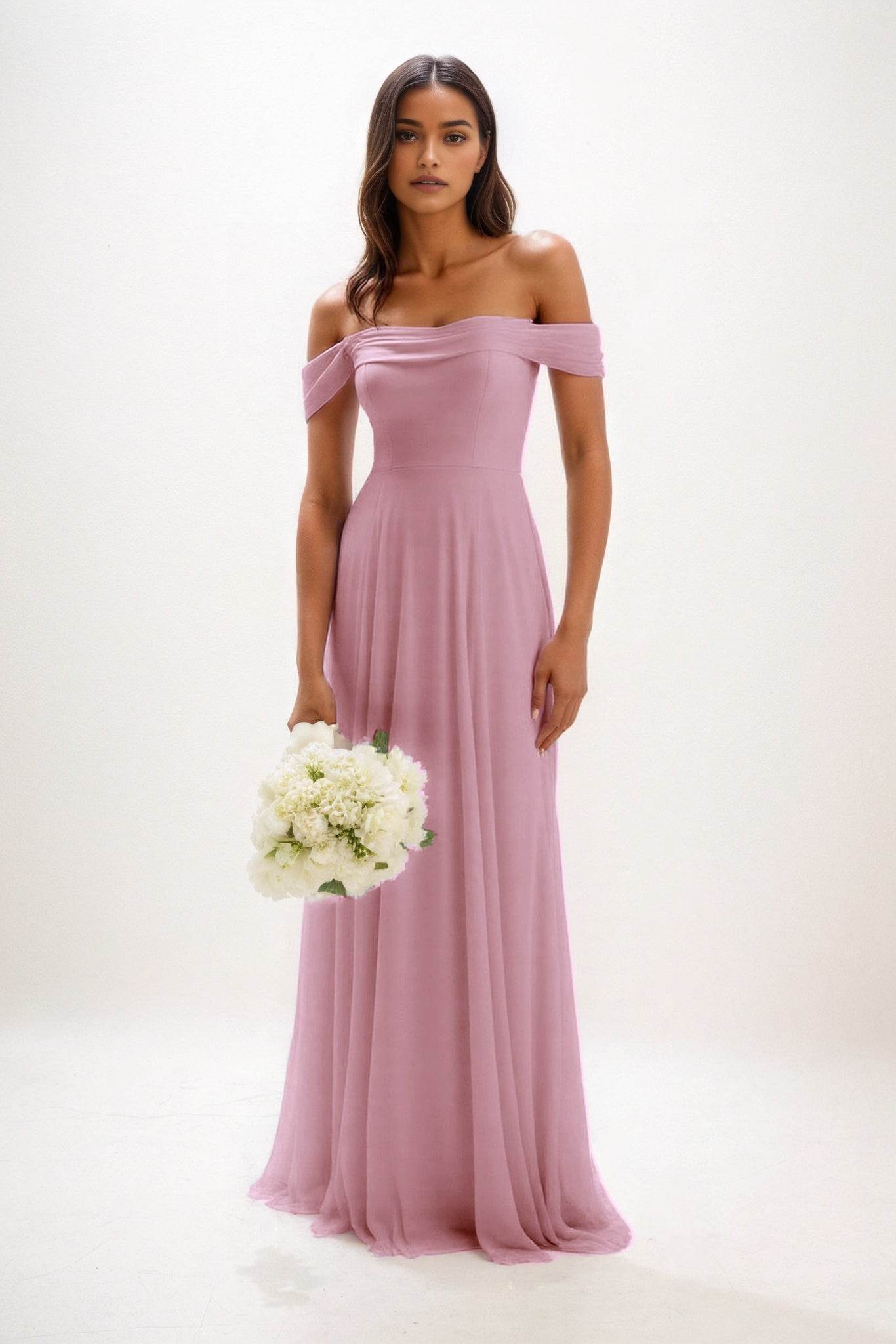 A-Line Maxi Chiffon Bridesmaid Dress CB0857 - COCOMELODY
