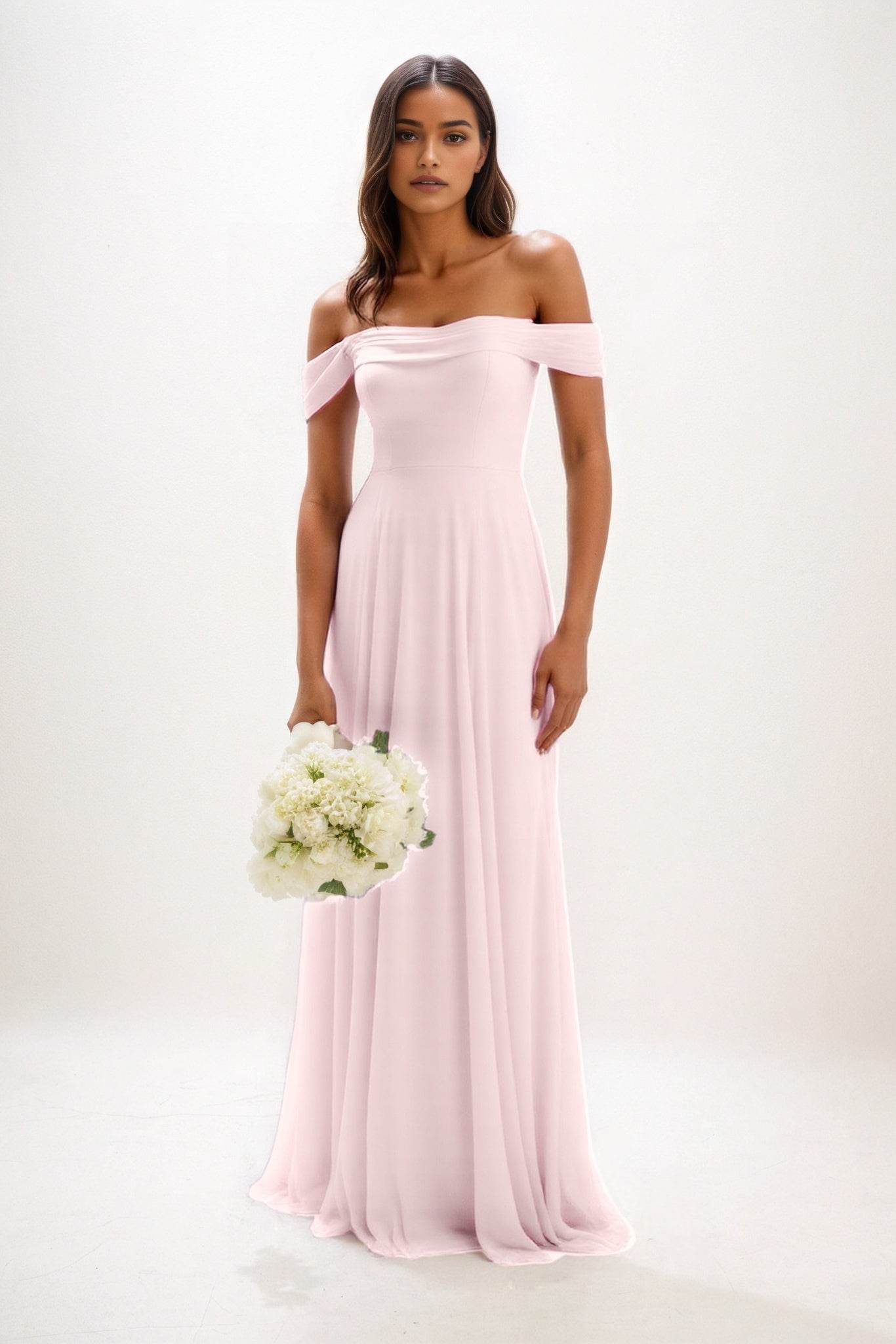 A-Line Maxi Chiffon Bridesmaid Dress CB0857 - COCOMELODY