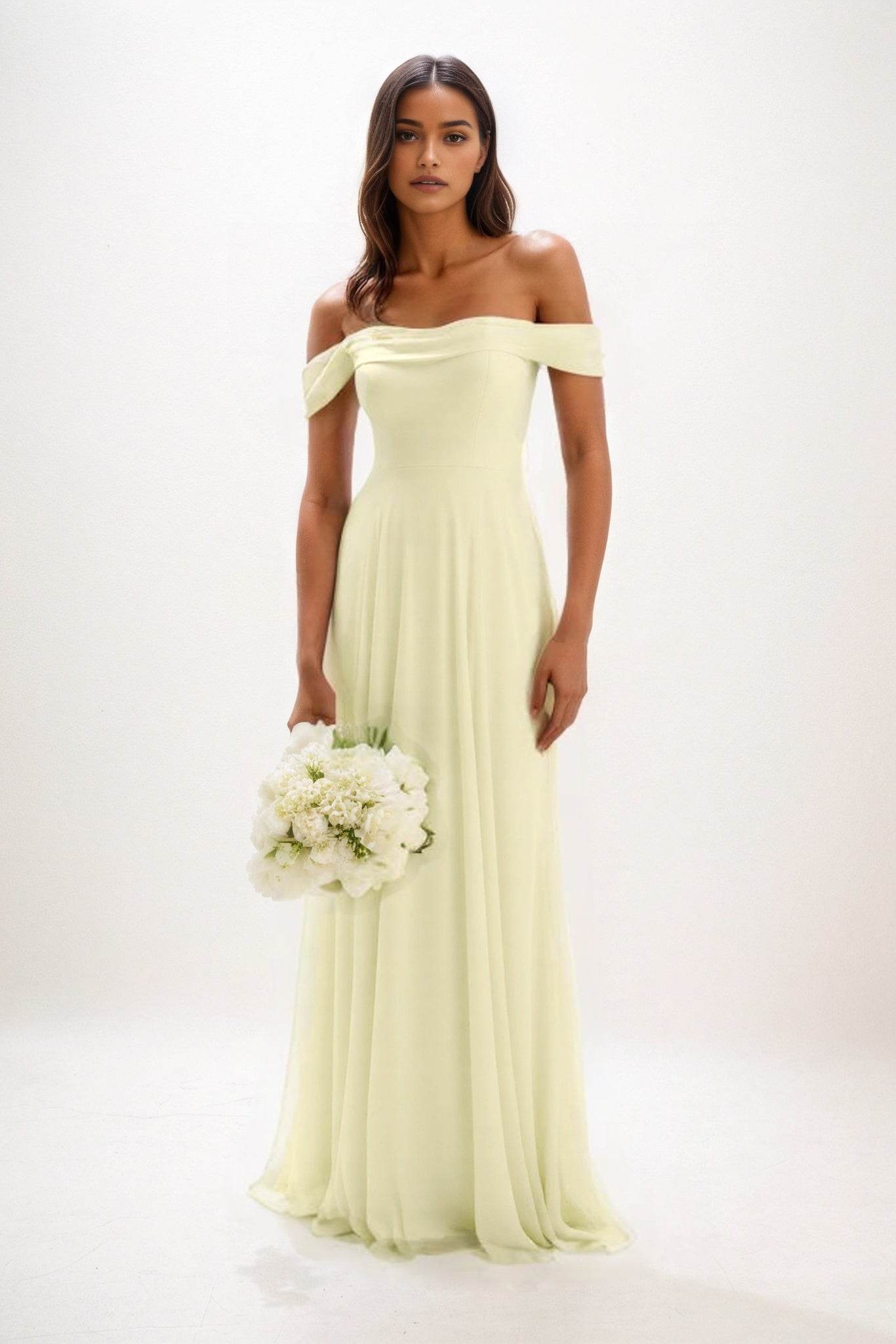 A-Line Maxi Chiffon Bridesmaid Dress CB0857 - COCOMELODY