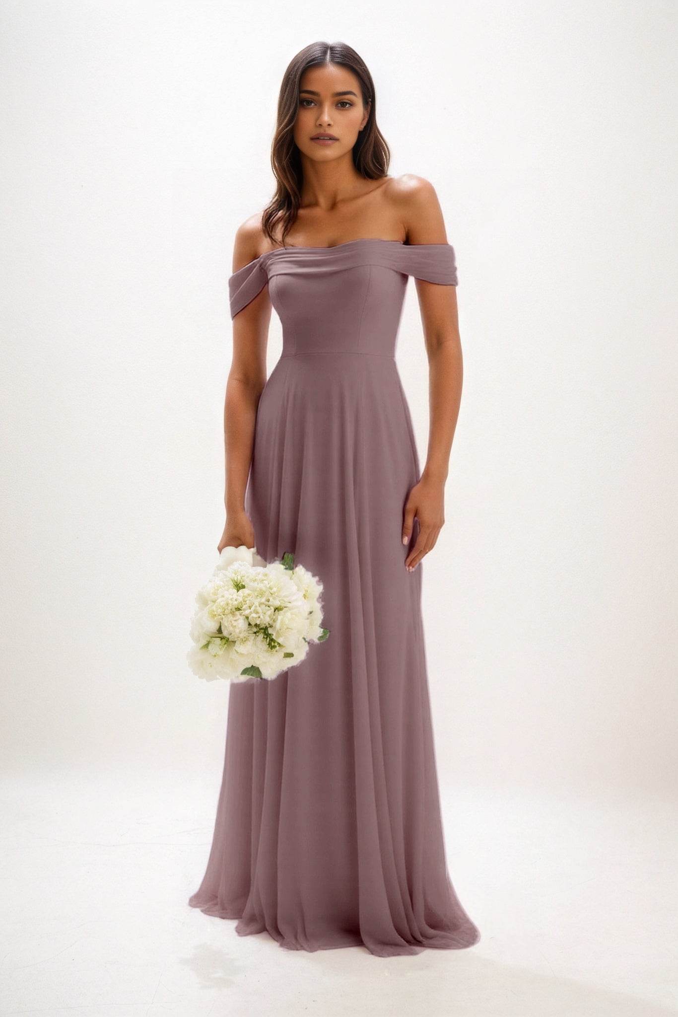 A-Line Maxi Chiffon Bridesmaid Dress CB0857 - COCOMELODY