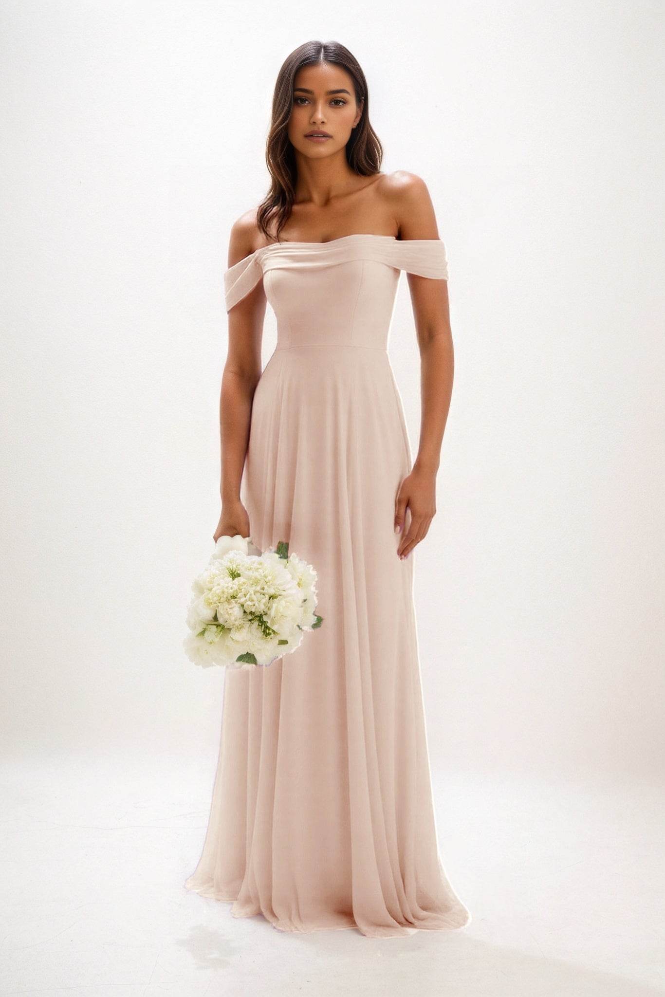 A-Line Maxi Chiffon Bridesmaid Dress CB0857 - COCOMELODY