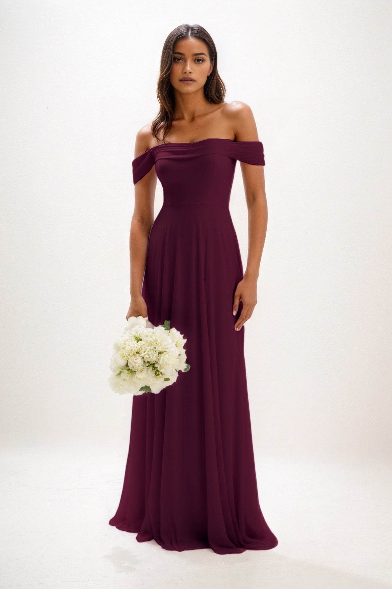 A-Line Maxi Chiffon Bridesmaid Dress CB0857 - COCOMELODY