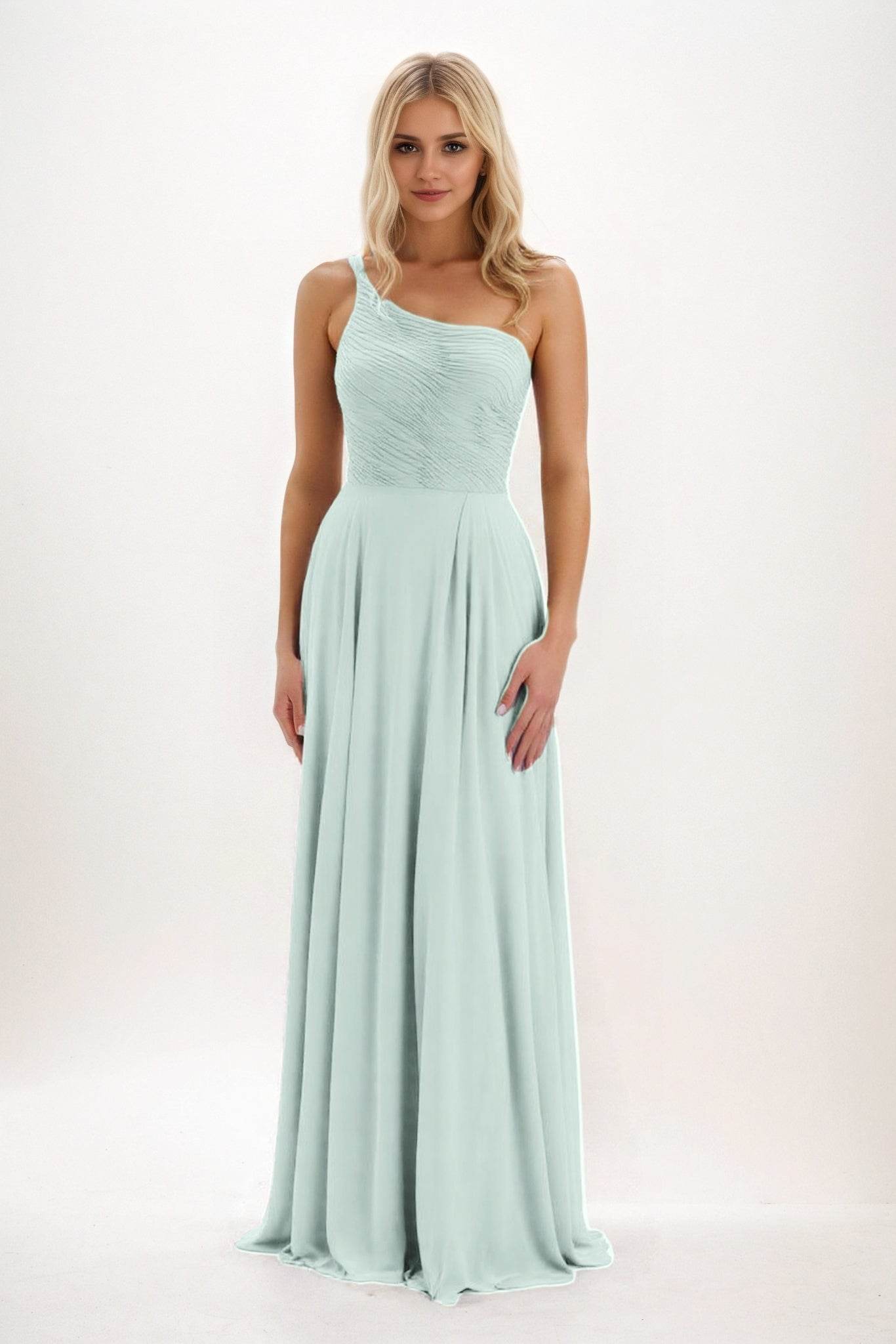 A-Line Maxi Chiffon Bridesmaid Dress CB0858 - COCOMELODY