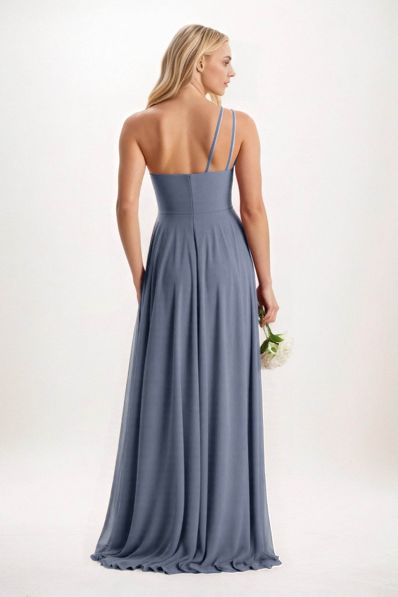 A-Line Maxi Chiffon Bridesmaid Dress CB0858 - COCOMELODY