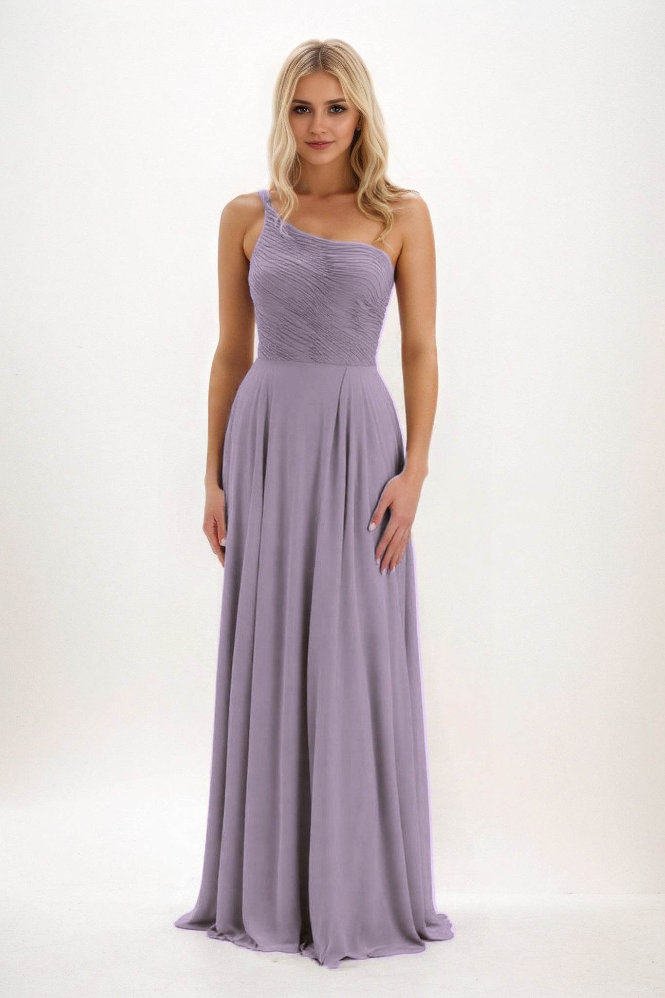 A-Line Maxi Chiffon Bridesmaid Dress CB0858 - COCOMELODY