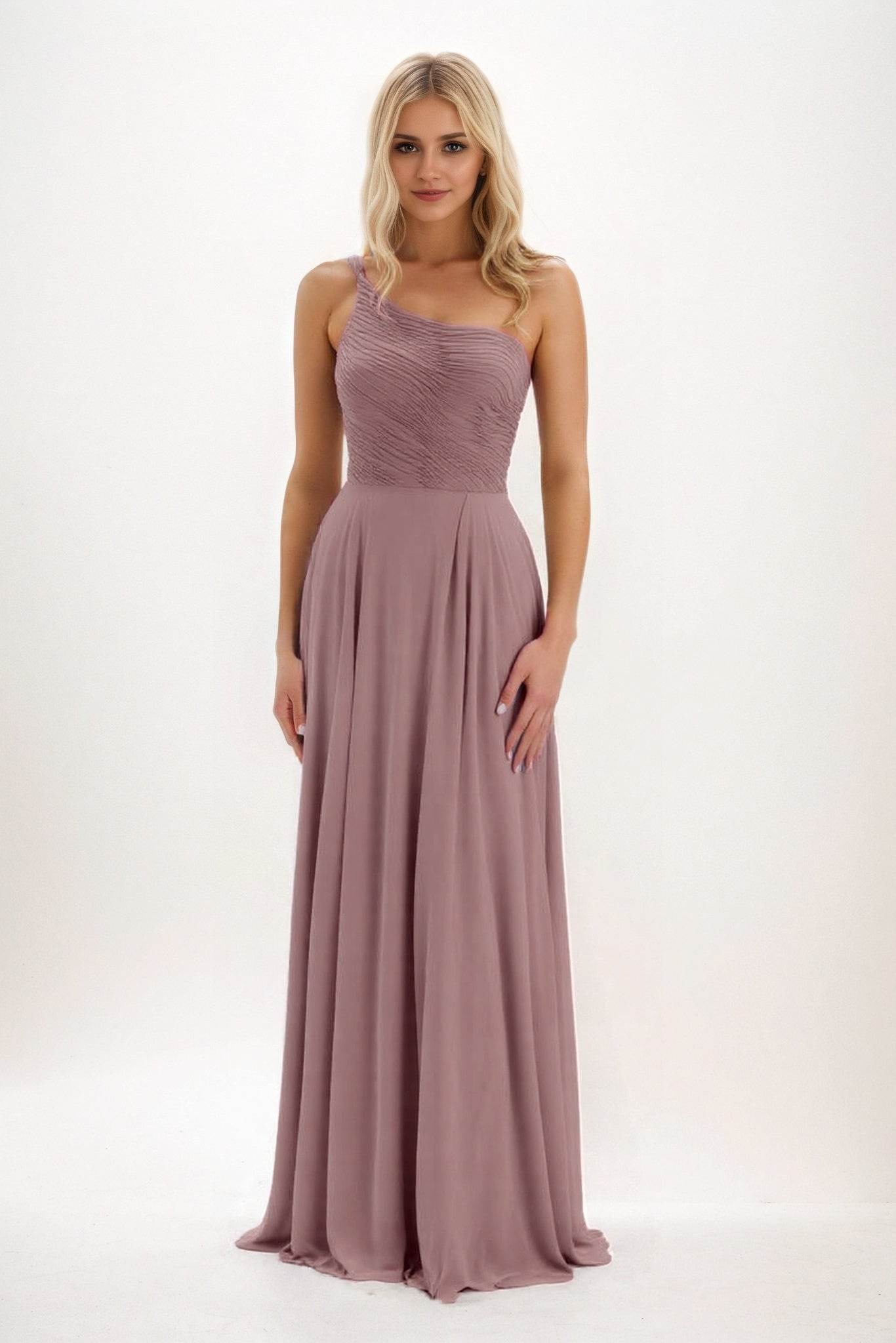 A-Line Maxi Chiffon Bridesmaid Dress CB0858 - COCOMELODY