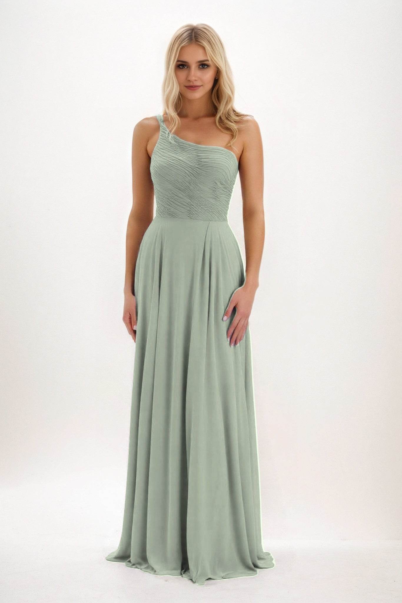 A-Line Maxi Chiffon Bridesmaid Dress CB0858 - COCOMELODY