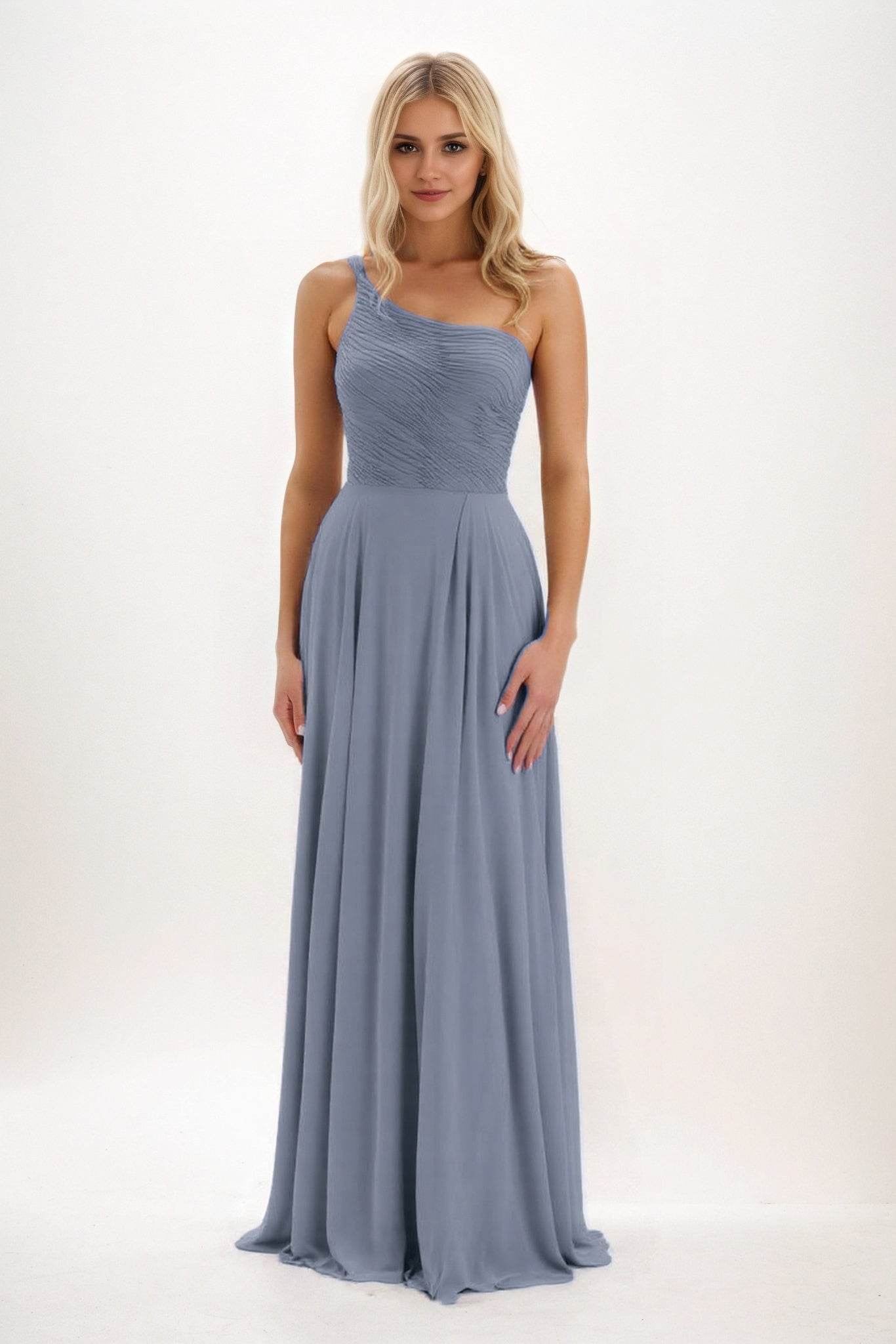 A-Line Maxi Chiffon Bridesmaid Dress CB0858 - COCOMELODY