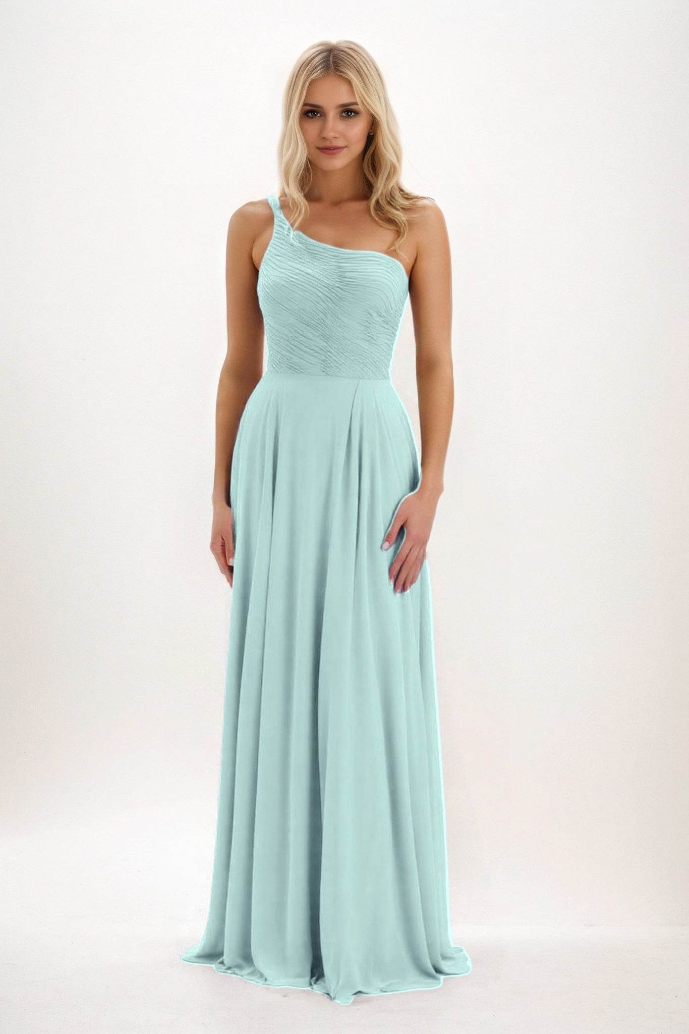 A-Line Maxi Chiffon Bridesmaid Dress CB0858 - COCOMELODY
