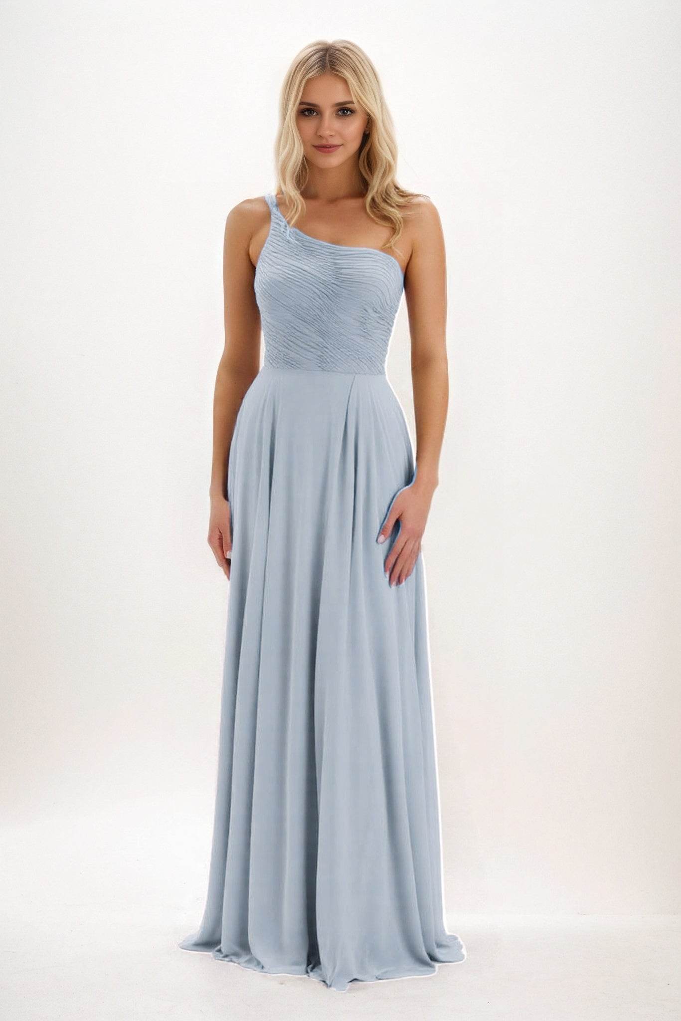 A-Line Maxi Chiffon Bridesmaid Dress CB0858 - COCOMELODY