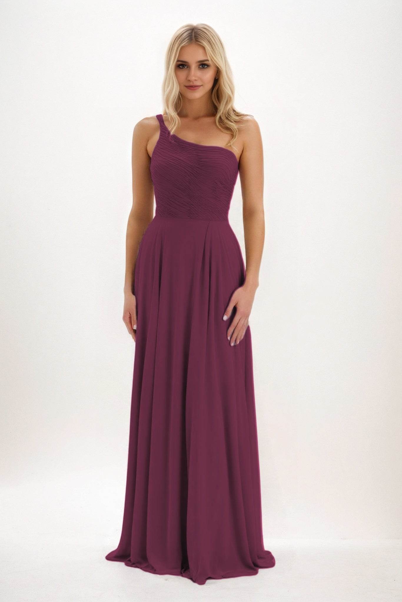 A-Line Maxi Chiffon Bridesmaid Dress CB0858 - COCOMELODY