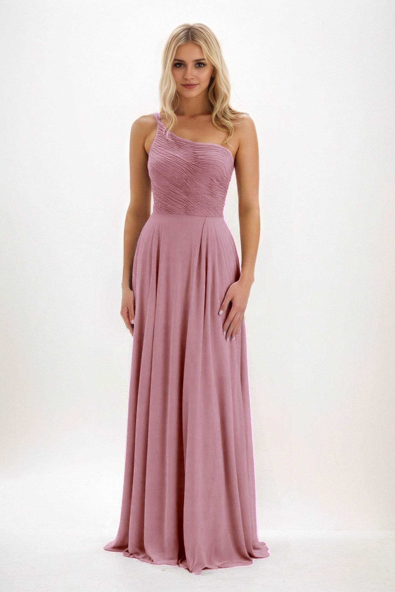 A-Line Maxi Chiffon Bridesmaid Dress CB0858 - COCOMELODY