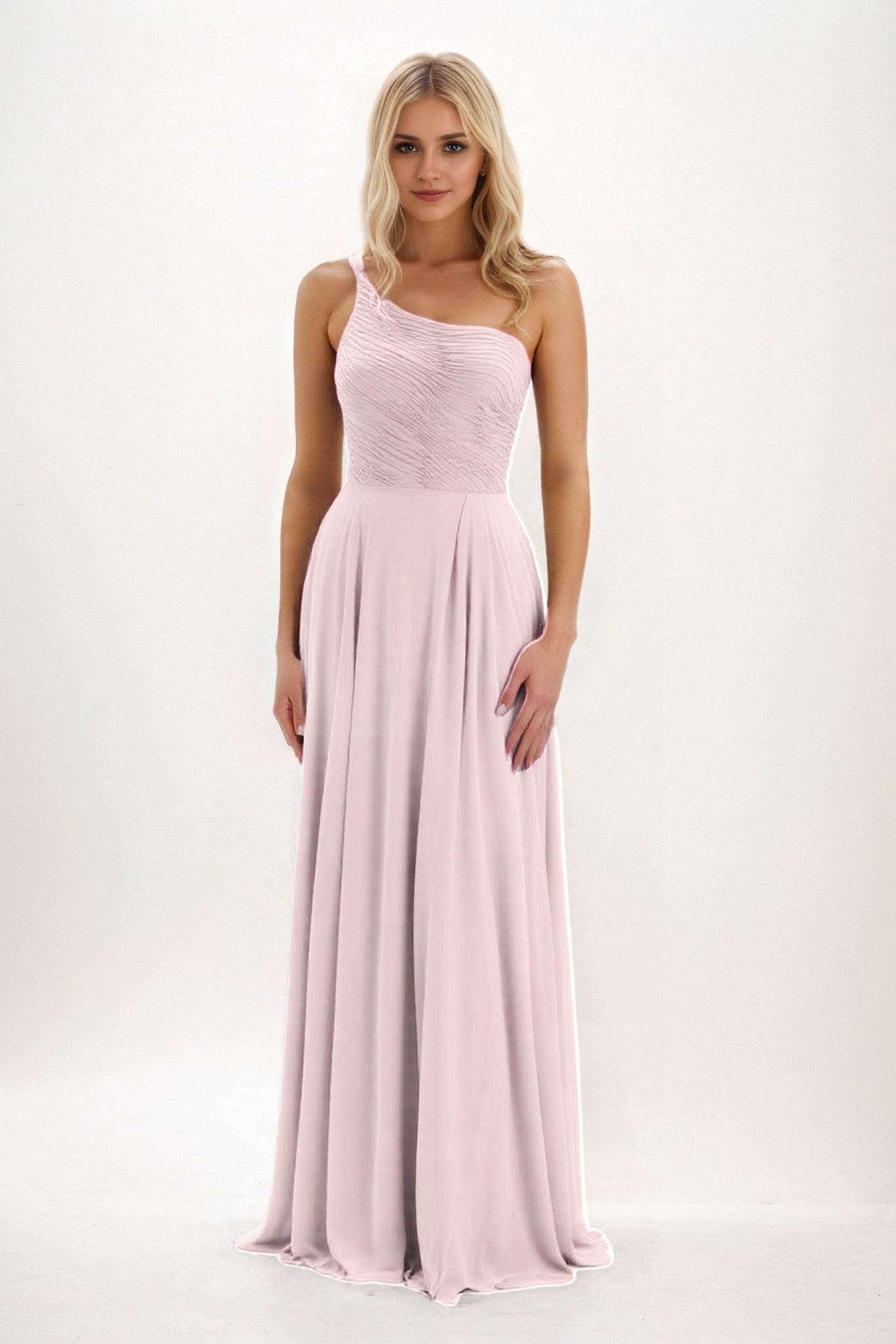 A-Line Maxi Chiffon Bridesmaid Dress CB0858 - COCOMELODY