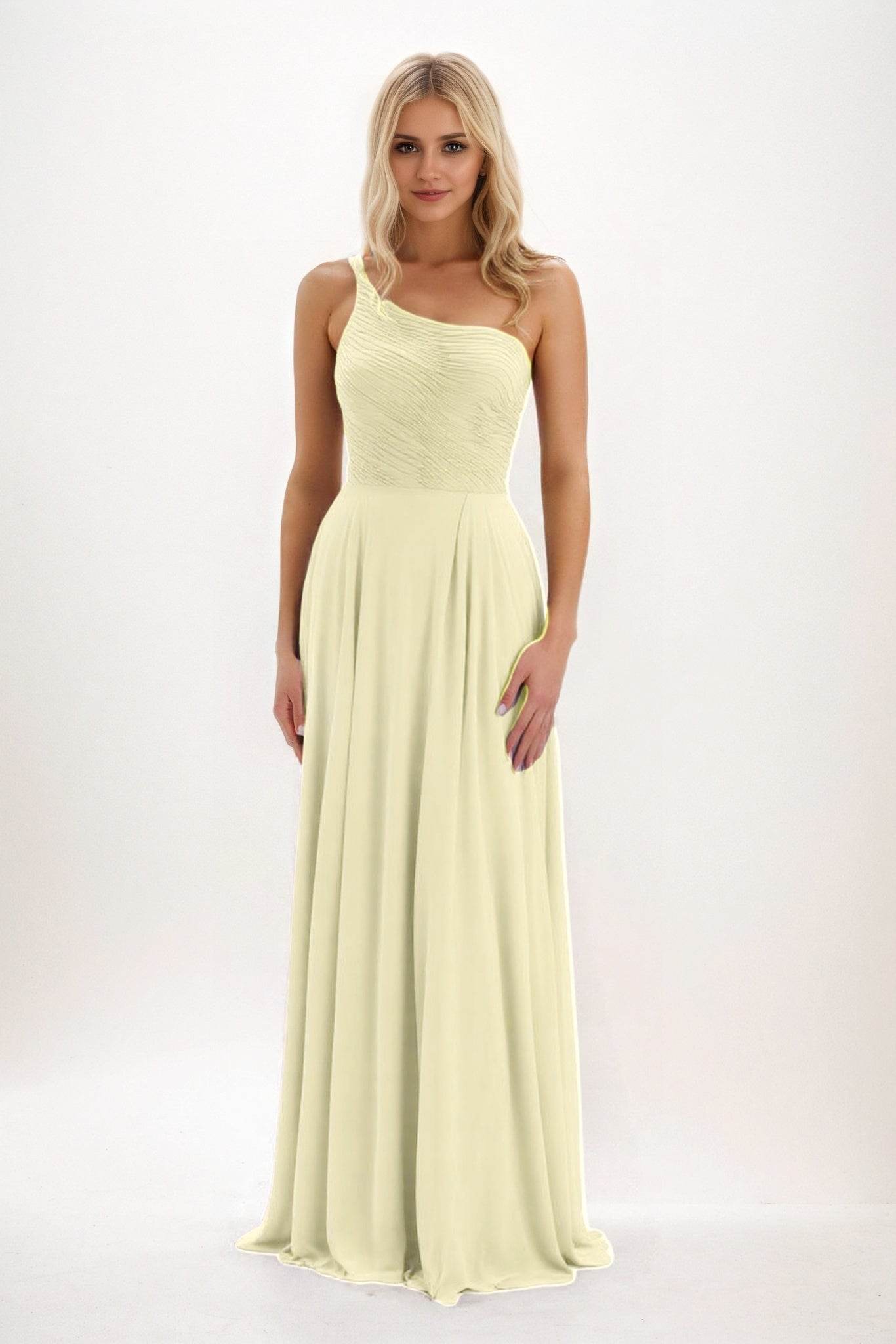 A-Line Maxi Chiffon Bridesmaid Dress CB0858 - COCOMELODY