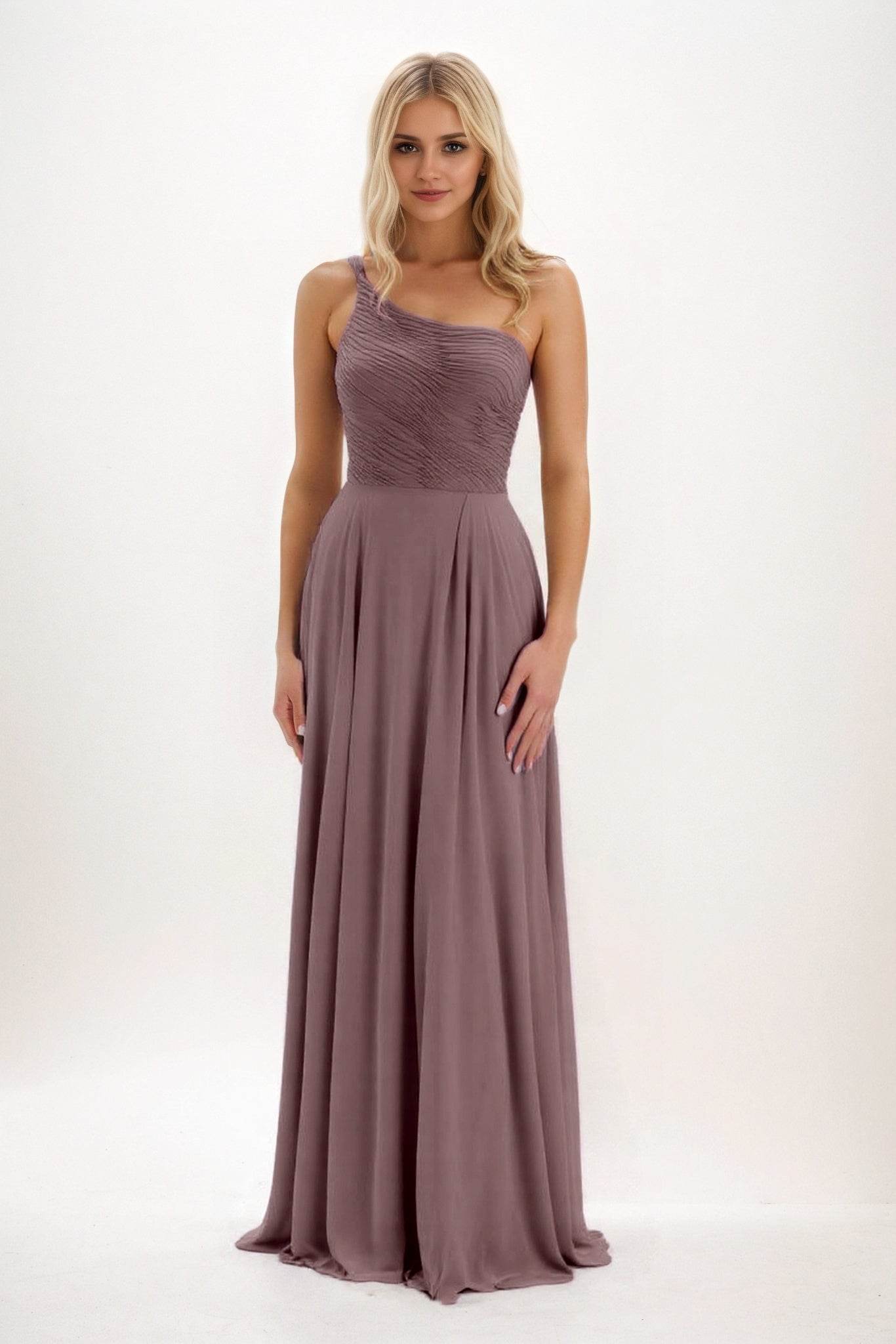 A-Line Maxi Chiffon Bridesmaid Dress CB0858 - COCOMELODY