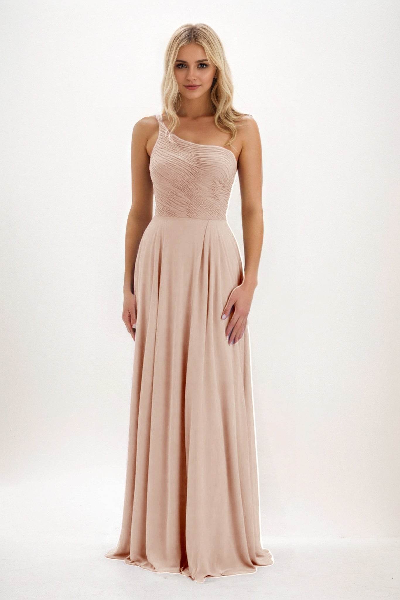 A-Line Maxi Chiffon Bridesmaid Dress CB0858 - COCOMELODY