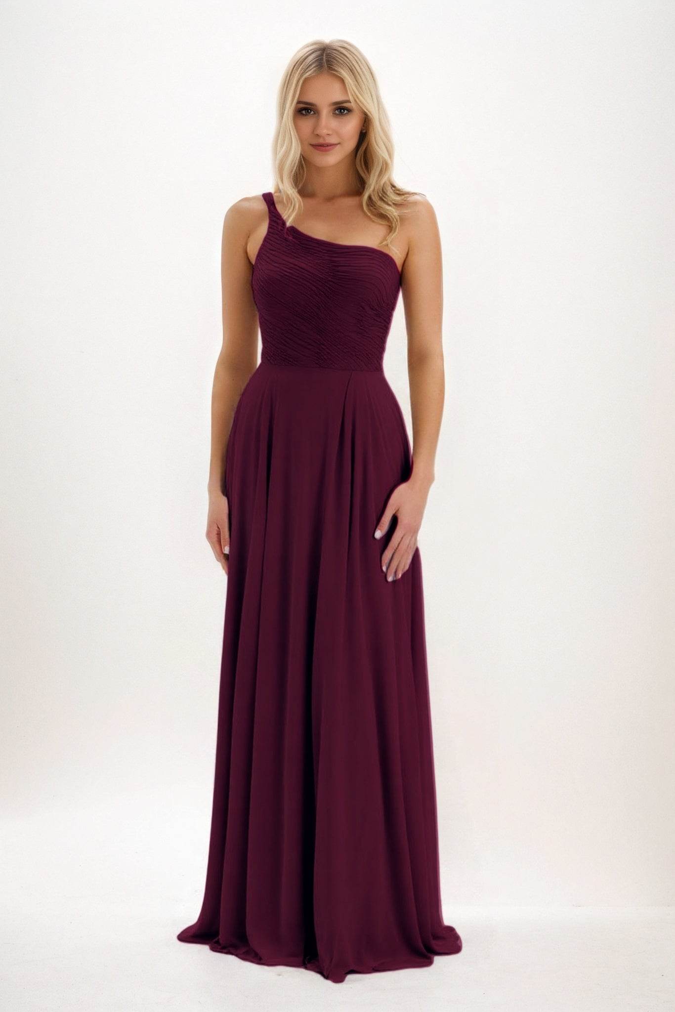 A-Line Maxi Chiffon Bridesmaid Dress CB0858 - COCOMELODY