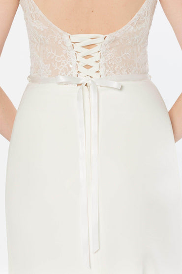 Ribbons Wedding Sash With Imitation Pearl CC0078 - COCOMELODY