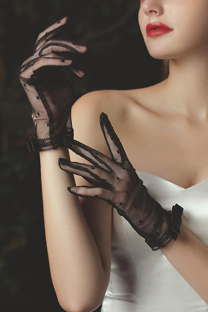 Fingertips Wrist Length Lace Wedding Gloves CD0087