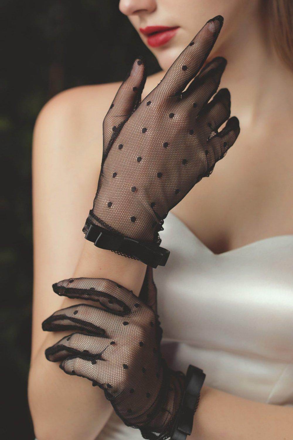 Fingertips Wrist Length Lace Wedding Gloves CD0087 - COCOMELODY