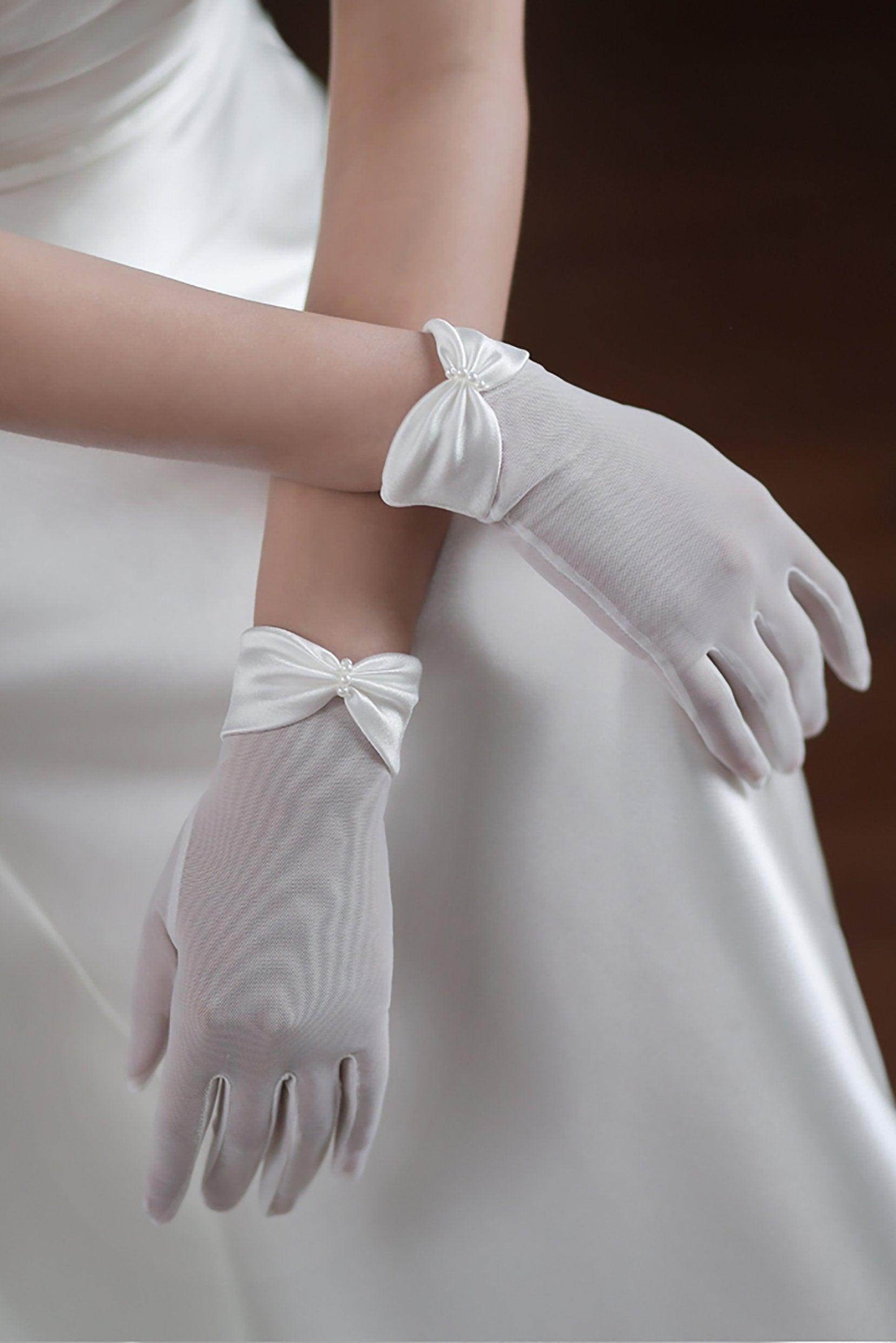 Fingertips Wrist Length Polyester Wedding Gloves CD0096 - COCOMELODY