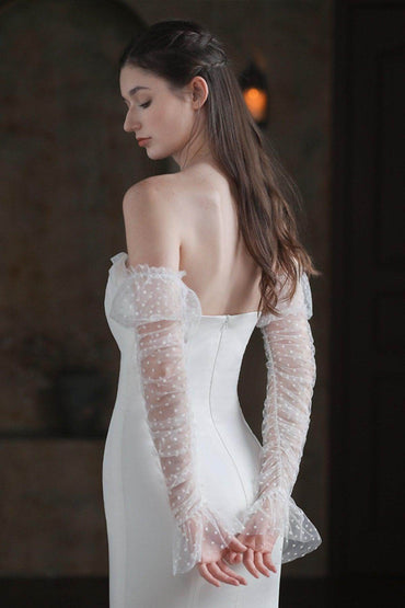 Fingerless Opera Length Tulle Wedding Gloves CD0099 - COCOMELODY
