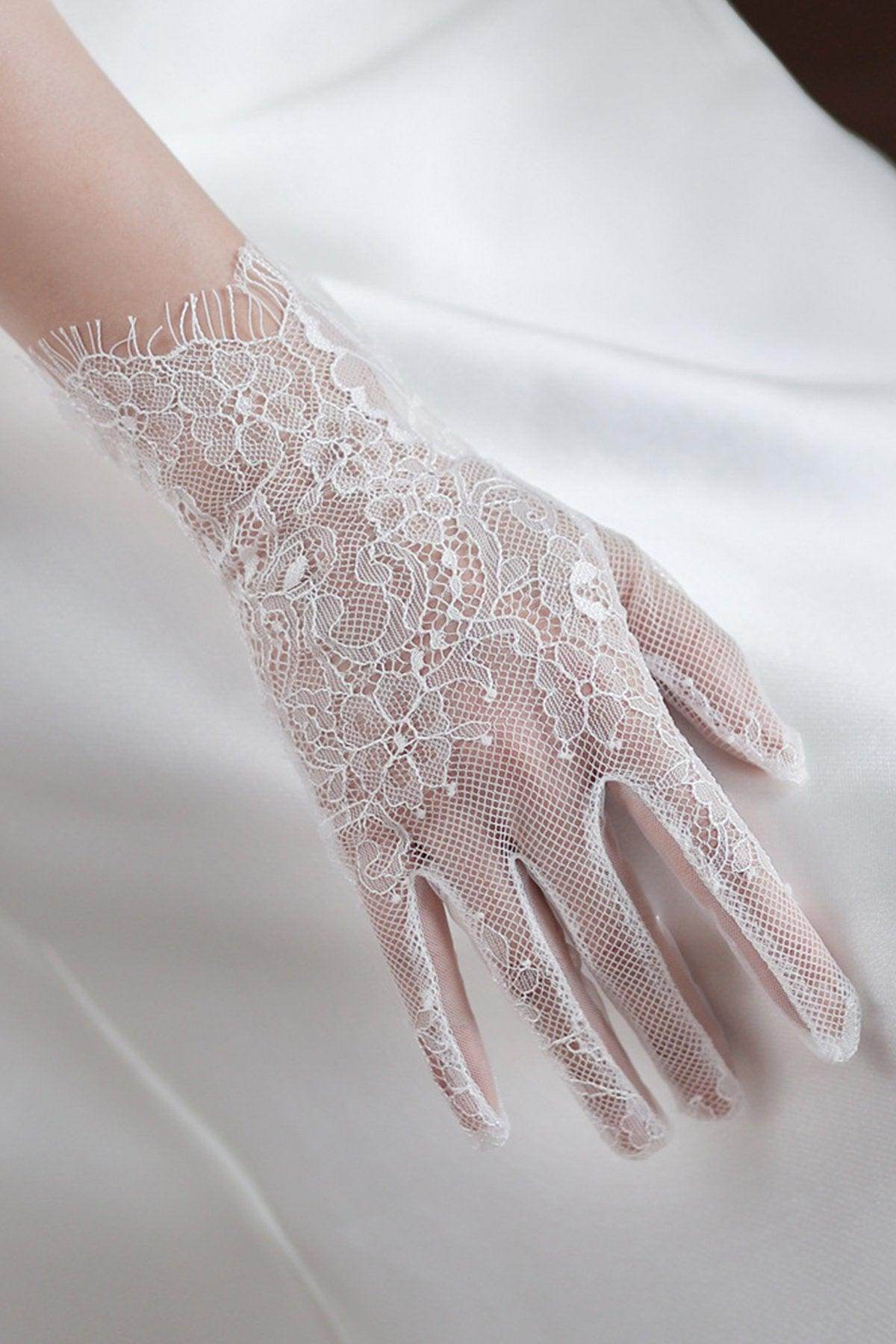 Fingertips Wrist Length Lace Wedding Gloves CD0103 - COCOMELODY