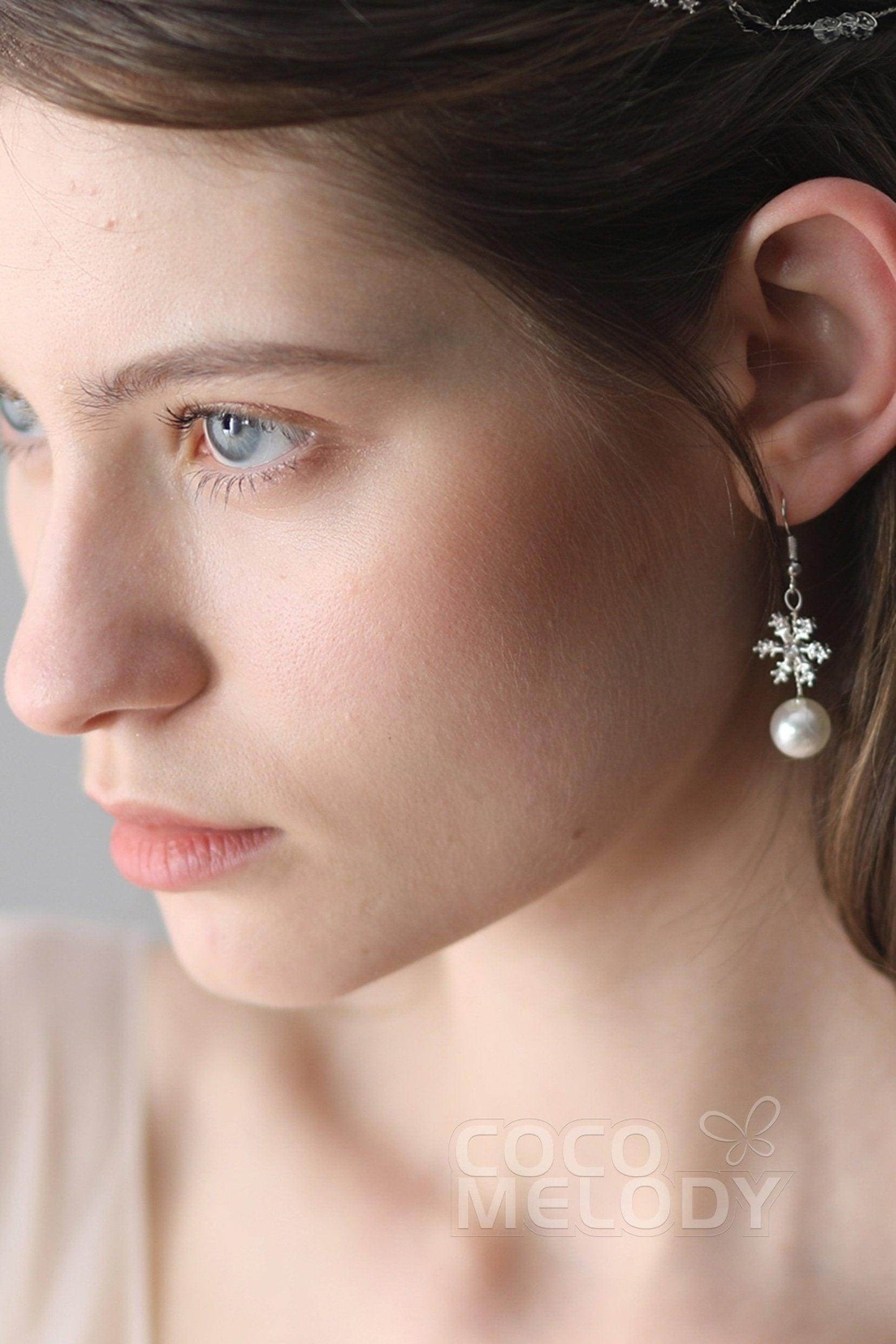 Alloy Wedding Earrings with Imitation Pearl CE0048 - COCOMELODY