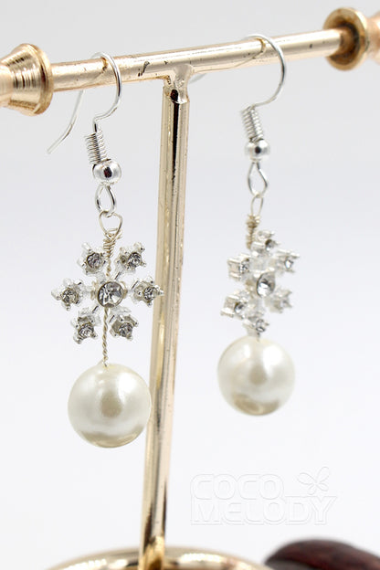 Alloy Wedding Earrings with Imitation Pearl CE0048