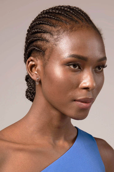 Rhodium plated Earrings with Crystals CE0098 - COCOMELODY