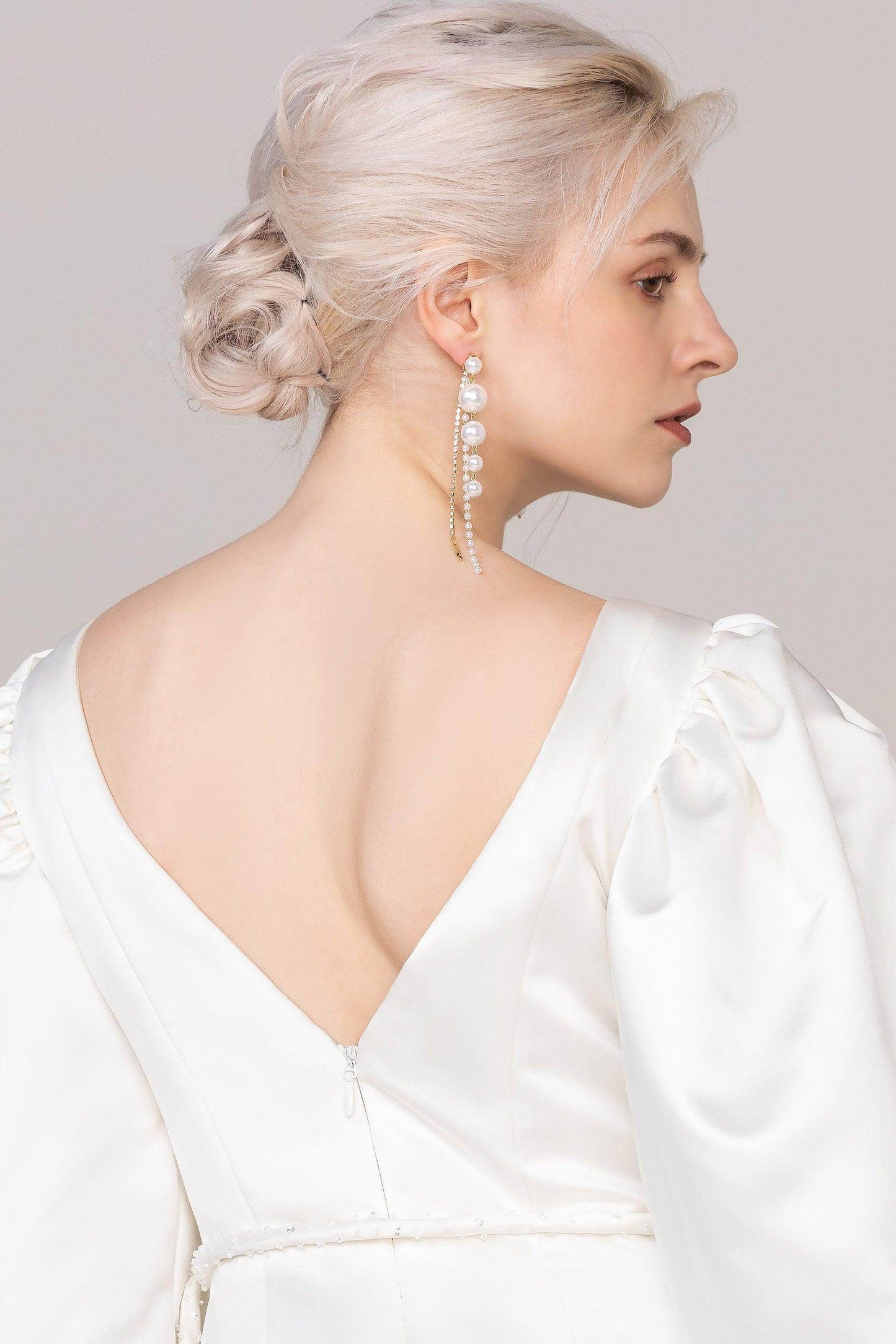 Alloy Earrings with Rhinestone Imitation Pearl CE0117 - COCOMELODY