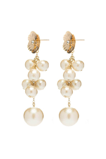 Alloy Earrings with Imitation Pearl CE0127 - COCOMELODY