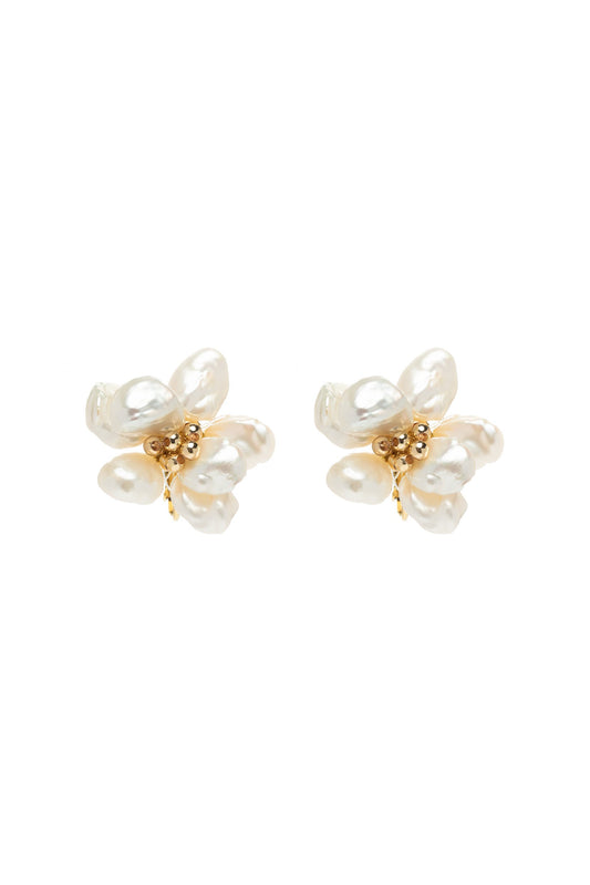 Alloy Earrings with Pearl CE0129