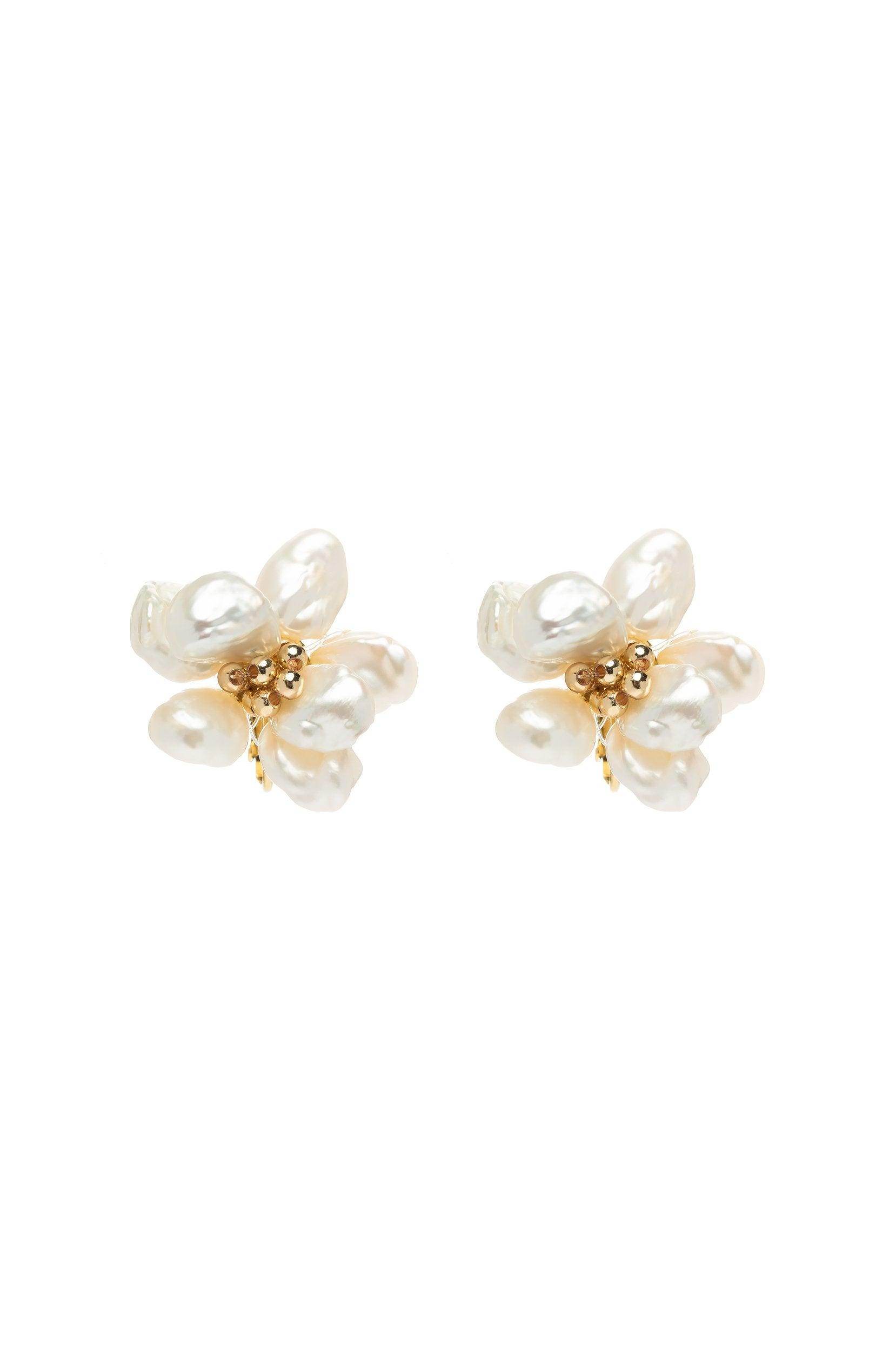 Alloy Earrings with Pearl CE0129 - COCOMELODY