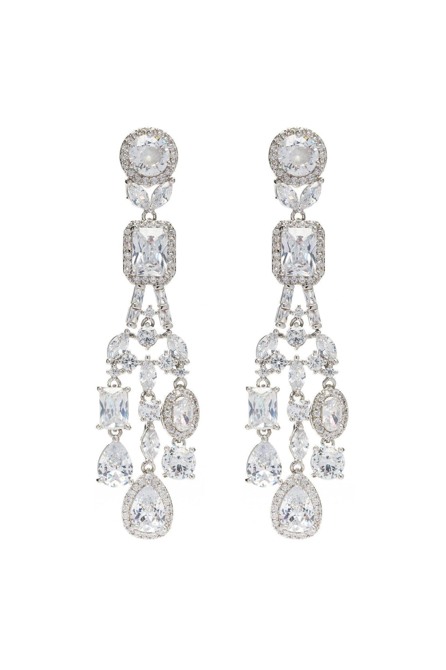 Copper Alloy Earrings with Zircon CE0134 - COCOMELODY