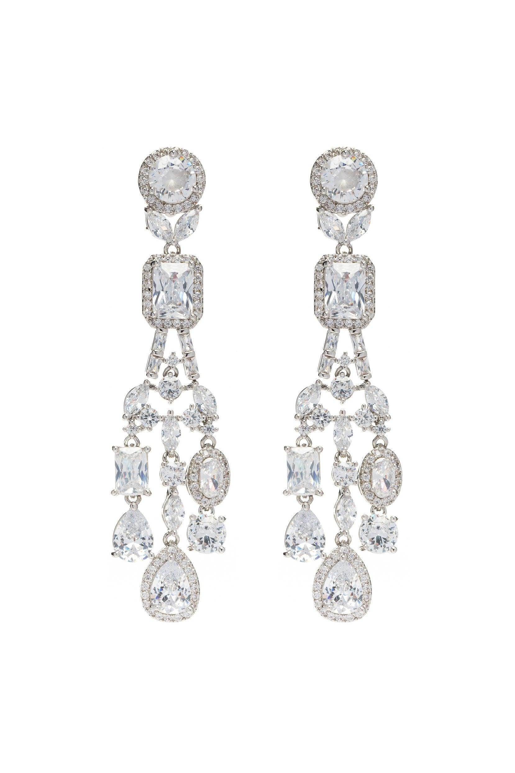 Copper Alloy Earrings with Zircon CE0134 - COCOMELODY