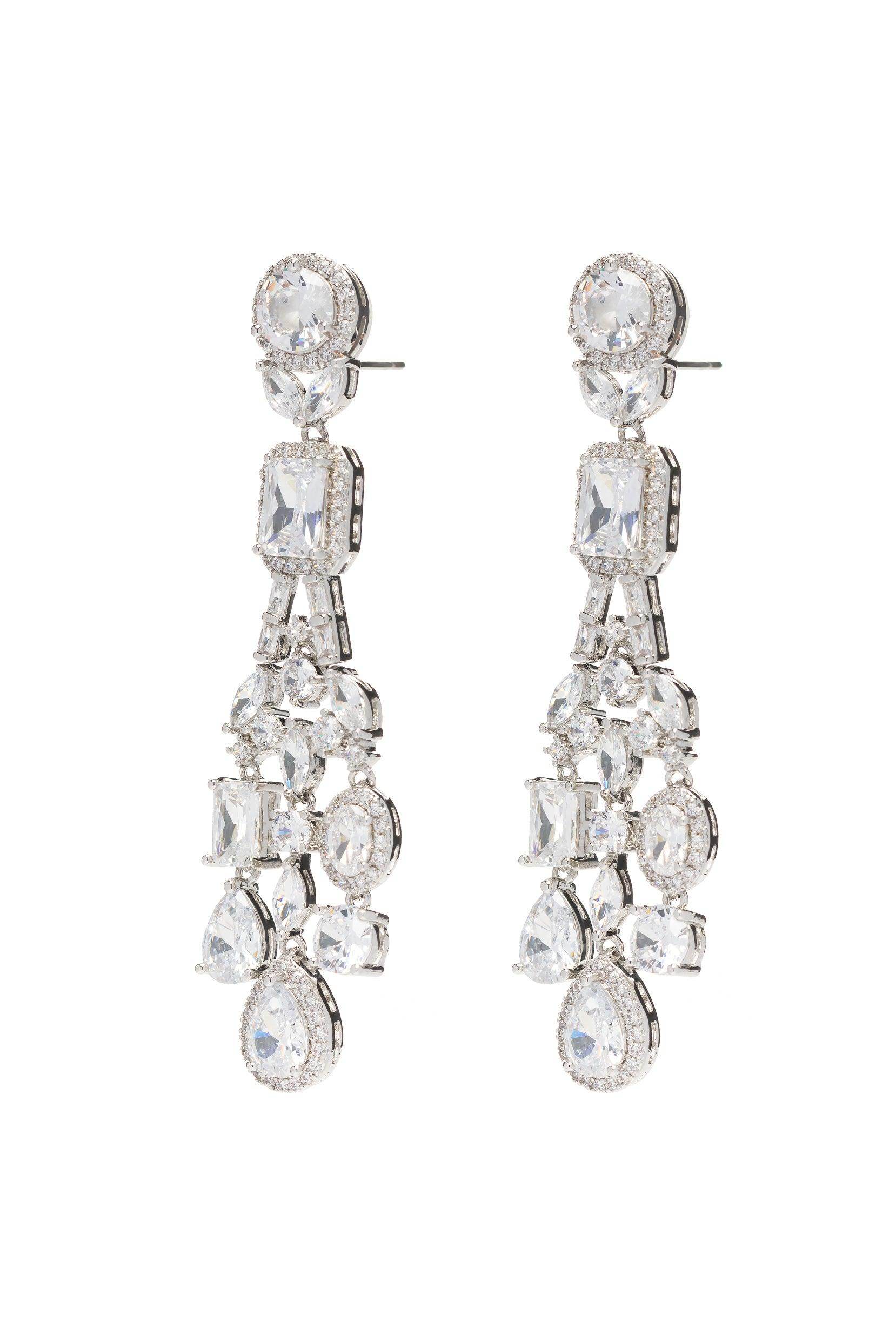 Copper Alloy Earrings with Zircon CE0134 - COCOMELODY