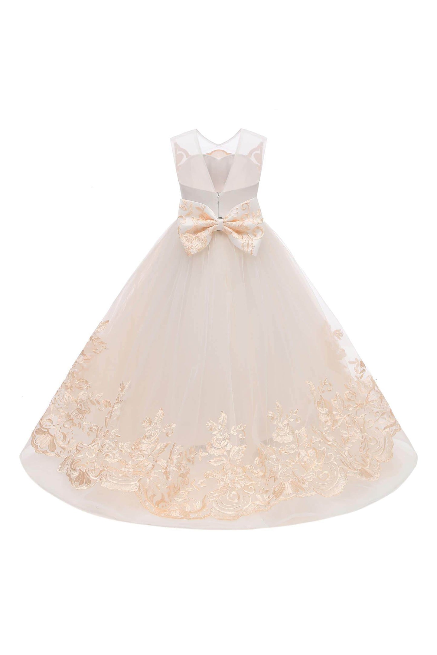 Ball Gown Floor Length Tulle Lace Flower Girl Dress CF0264