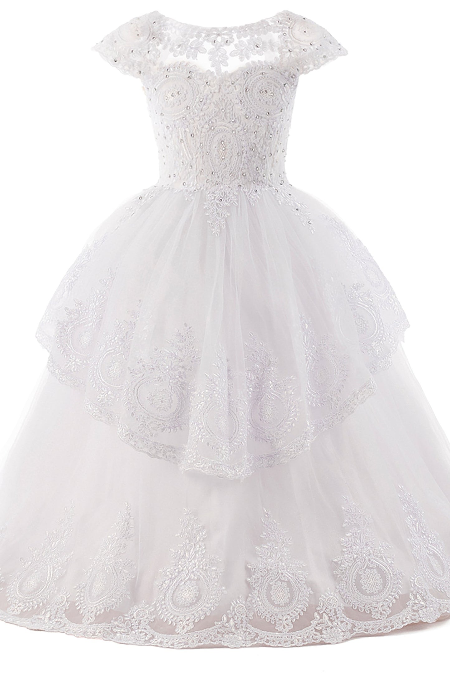 Ball Gown Floor Length Tulle Lace Flower Girl Dress CF0267