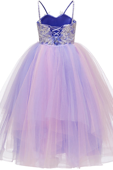 A-Line Floor Length Tulle Lace Flower Girl Dress CF0277