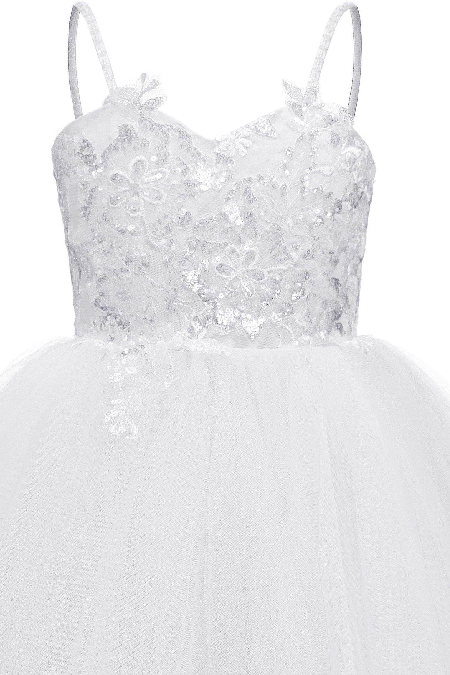 A-Line Floor Length Tulle Lace Flower Girl Dress CF0277 - COCOMELODY