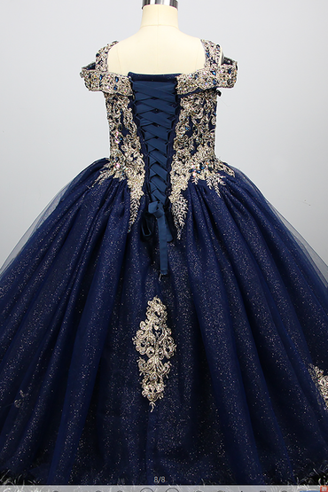 Ball Gown Floor Length Tulle Lace Flower Girl Dress CF0279