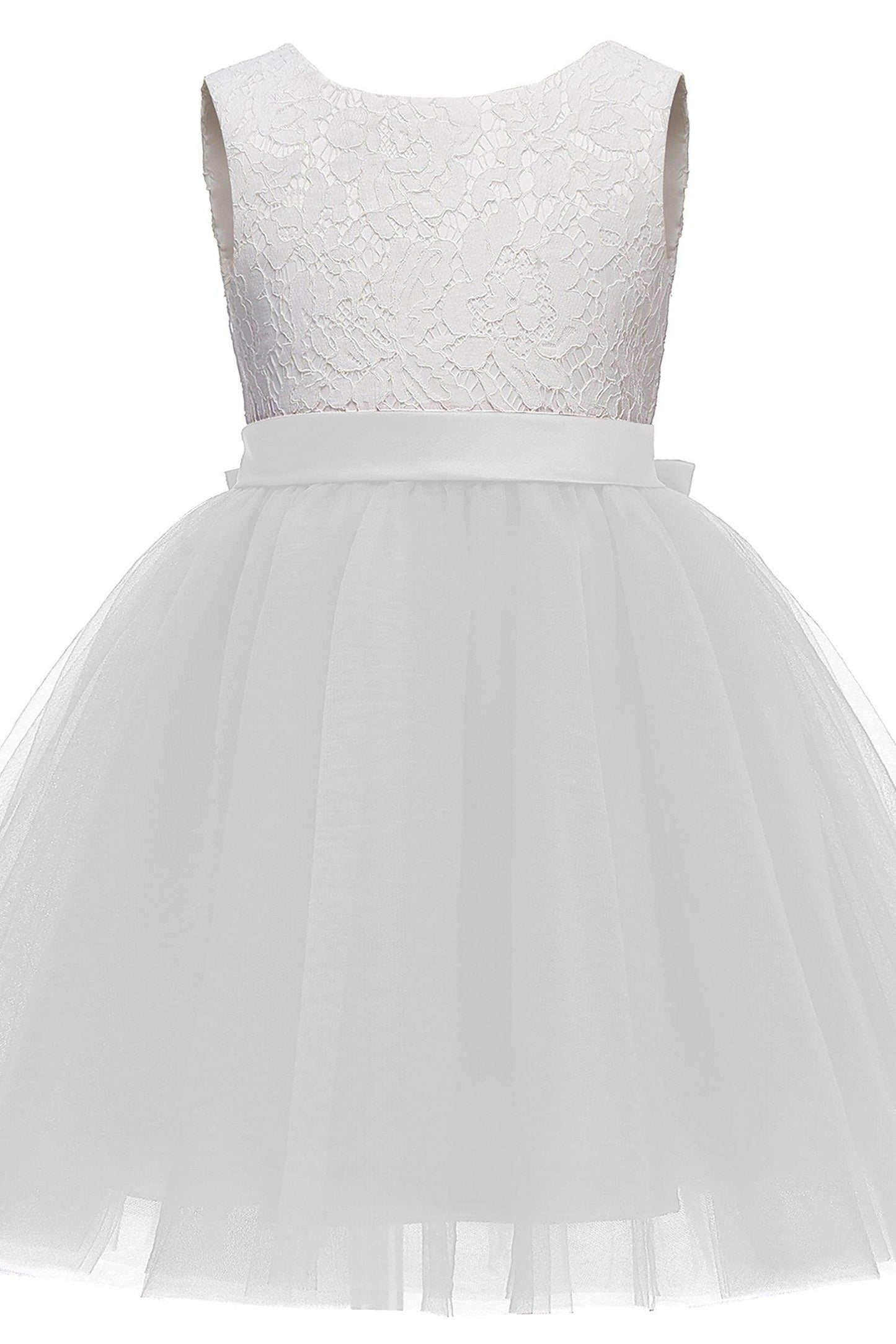 A-Line Knee Length Tulle Lace Flower Girl Dress CF0282 - COCOMELODY