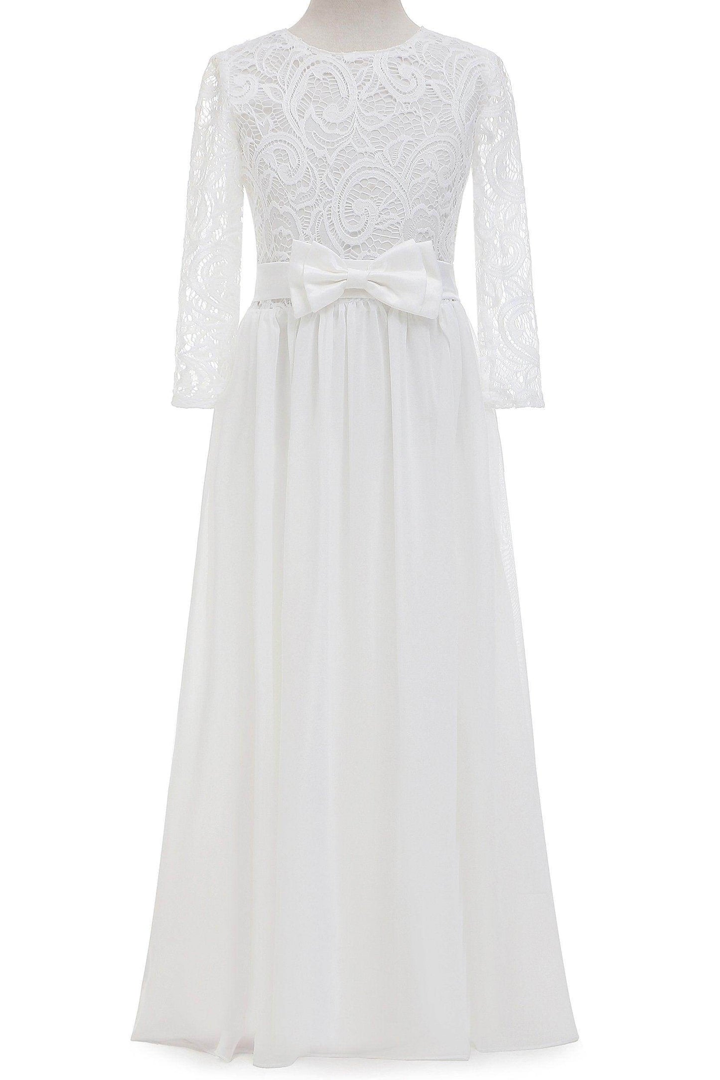 A-Line Floor Length Tulle Lace Flower Girl Dress CF0284 - COCOMELODY