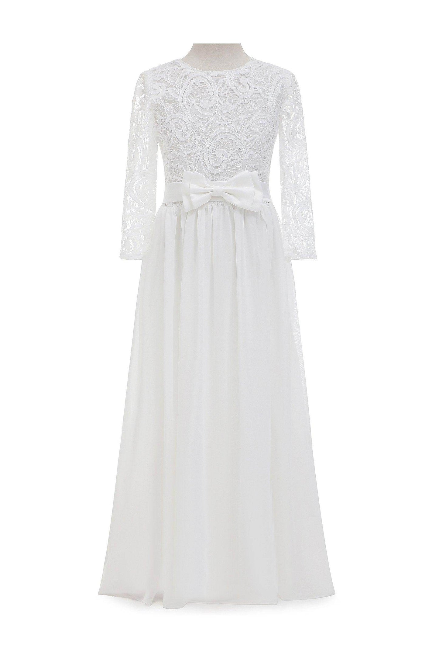A-Line Floor Length Tulle Lace Flower Girl Dress CF0284 - COCOMELODY